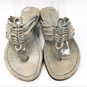 Bed Stu Blue Gray Cobbler Series Riley Flip Flops
